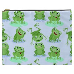 Cute Green Frogs Seamless Pattern Cosmetic Bag (xxxl)