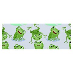 Cute Green Frogs Seamless Pattern Banner And Sign 8  X 3 