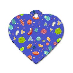 Virus Seamless Pattern Dog Tag Heart (one Side) by Ravend