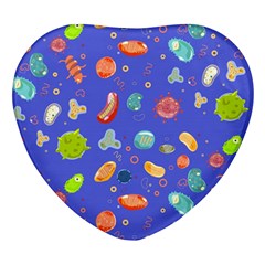 Virus Seamless Pattern Heart Glass Fridge Magnet (4 Pack) by Ravend