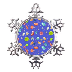 Virus Seamless Pattern Metal Large Snowflake Ornament