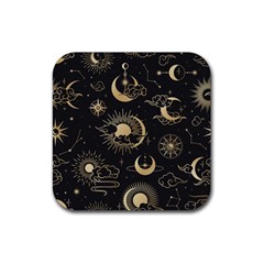 Star Colorful Christmas Abstract Rubber Coaster (square) by Apen