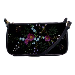 Embroidery Trend Floral Pattern Small Branches Herb Rose Shoulder Clutch Bag by Apen