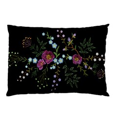 Embroidery Trend Floral Pattern Small Branches Herb Rose Pillow Case (two Sides) by Apen