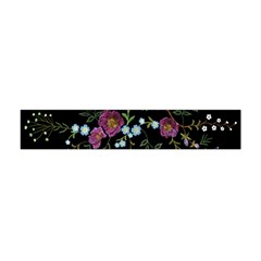 Embroidery Trend Floral Pattern Small Branches Herb Rose Premium Plush Fleece Scarf (mini) by Apen
