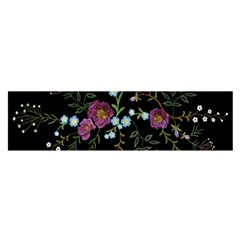 Embroidery Trend Floral Pattern Small Branches Herb Rose Oblong Satin Scarf (16  X 60 ) by Apen