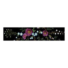 Embroidery Trend Floral Pattern Small Branches Herb Rose Velvet Scrunchie