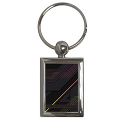 Gradient Geometric Shapes Dark Background Key Chain (rectangle) by Apen