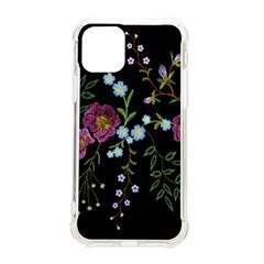 Embroidery Trend Floral Pattern Small Branches Herb Rose iPhone 11 Pro 5.8 Inch TPU UV Print Case