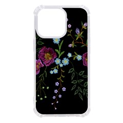 Embroidery Trend Floral Pattern Small Branches Herb Rose Iphone 13 Pro Tpu Uv Print Case by Apen