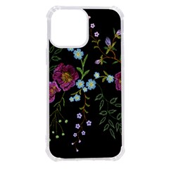 Embroidery Trend Floral Pattern Small Branches Herb Rose Iphone 13 Pro Max Tpu Uv Print Case by Apen