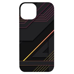Gradient Geometric Shapes Dark Background Iphone 14 Black Uv Print Case by Apen