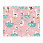 Cute Owl Doodles With Moon Star Seamless Pattern Small Glasses Cloth (2 Sides) Back