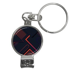 Gradient Geometric Shapes Dark Background Design Nail Clippers Key Chain by Apen