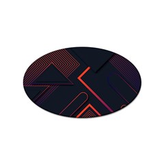 Gradient Geometric Shapes Dark Background Design Sticker Oval (100 Pack)