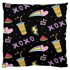 Cute Girl Things Seamless Background Large Cushion Case (one Side)