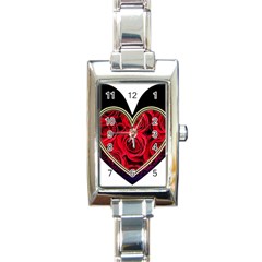 Love Design Rectangle Italian Charm Watch