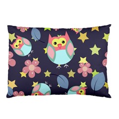 Owl Stars Pattern Background Pillow Case by Apen