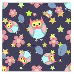 Owl Stars Pattern Background Square Satin Scarf (36  X 36 ) by Apen