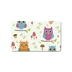 Forest Seamless Pattern With Cute Owls Magnet (name Card) by Apen