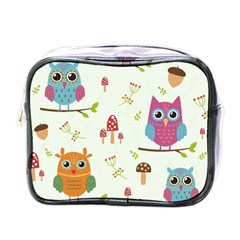 Forest Seamless Pattern With Cute Owls Mini Toiletries Bag (one Side) by Apen