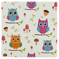 Forest Seamless Pattern With Cute Owls Uv Print Square Tile Coaster  by Apen