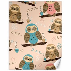 Seamless Pattern Owls Dream Cute Style Pajama Fabric Canvas 12  x 16 