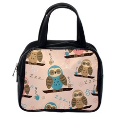 Seamless Pattern Owls Dream Cute Style Pajama Fabric Classic Handbag (One Side)