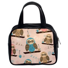 Seamless Pattern Owls Dream Cute Style Pajama Fabric Classic Handbag (Two Sides)