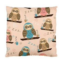 Seamless Pattern Owls Dream Cute Style Pajama Fabric Standard Cushion Case (One Side)