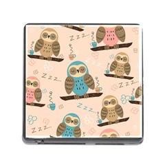 Seamless Pattern Owls Dream Cute Style Pajama Fabric Memory Card Reader (Square 5 Slot)