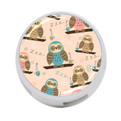 Seamless Pattern Owls Dream Cute Style Pajama Fabric 4-Port USB Hub (One Side)