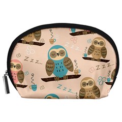 Seamless Pattern Owls Dream Cute Style Pajama Fabric Accessory Pouch (Large)