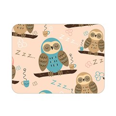 Seamless Pattern Owls Dream Cute Style Pajama Fabric Premium Plush Fleece Blanket (Mini)