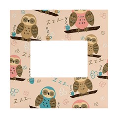 Seamless Pattern Owls Dream Cute Style Pajama Fabric White Box Photo Frame 4  x 6 