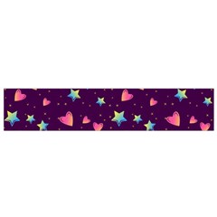 Colorful Stars Hearts Seamless Vector Pattern Small Premium Plush Fleece Scarf