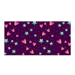 Colorful Stars Hearts Seamless Vector Pattern Satin Wrap 35  x 70 