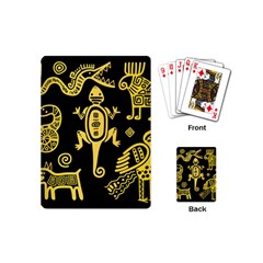 Mexican Culture Golden Tribal Icons Playing Cards Single Design (mini) by Apen