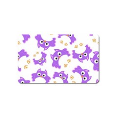 Purple Owl Pattern Background Magnet (name Card) by Apen