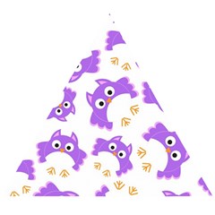 Purple Owl Pattern Background Wooden Puzzle Triangle by Apen