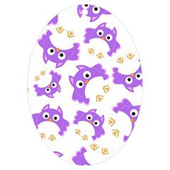 Purple Owl Pattern Background Uv Print Acrylic Ornament Oval by Apen