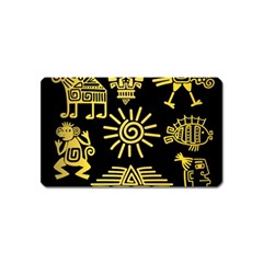 Maya Style Gold Linear Totem Icons Magnet (name Card)