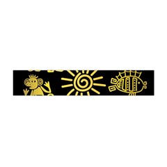 Maya Style Gold Linear Totem Icons Premium Plush Fleece Scarf (mini) by Apen