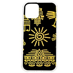 Maya Style Gold Linear Totem Icons Iphone 12 Pro Max Tpu Uv Print Case by Apen