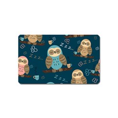 Seamless Pattern Owls Dreaming Magnet (name Card)