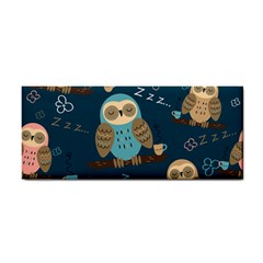 Seamless Pattern Owls Dreaming Hand Towel