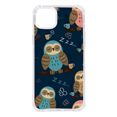 Seamless Pattern Owls Dreaming Iphone 14 Plus Tpu Uv Print Case by Apen