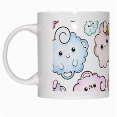 Cute Doodle Cartoon Seamless Pattern White Mug by Apen