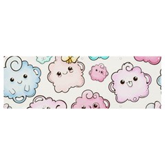 Cute Doodle Cartoon Seamless Pattern Banner And Sign 12  X 4 