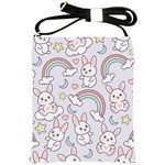 Seamless Pattern With Cute Rabbit Character Shoulder Sling Bag Front